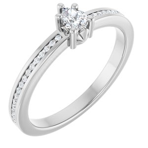10K White Gold 4x3 mm Pear Ring Mounting