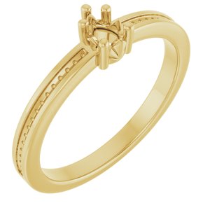 10K Yellow Gold 4x3 mm Pear Ring Mounting – image 2