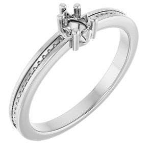 Sterling Silver 4x3 mm Pear Ring Mounting – image 2