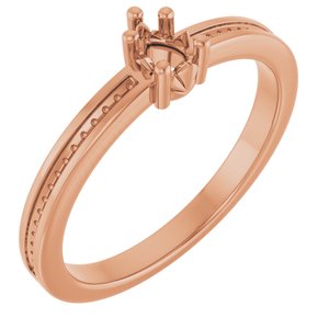18K Rose Gold 4x3 mm Pear Ring Mounting – image 2