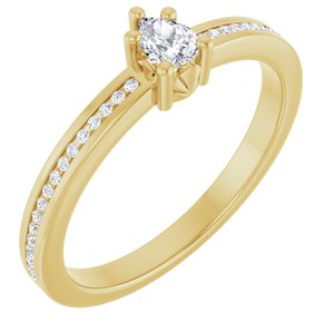 10K Yellow Gold 4x3 mm Pear Ring Mounting