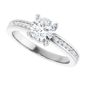 Sterling Silver 6 mm Round .04 CTW Lab-Grown Diamond Semi-Set Ring – image 8