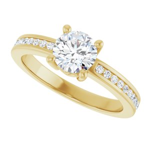 14K Yellow Gold 6 mm Round .04 CTW Lab-Grown Diamond Semi-Set Ring – image 8