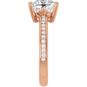 10K Rose Gold 7x7 mm Square Ring Mounting – image 7
