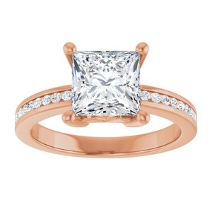 10K Rose Gold 7x7 mm Square Ring Mounting – image 5