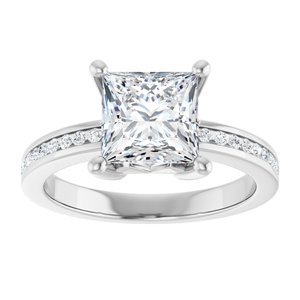 14K X1 White Gold 7x7 mm Square Ring Mounting – image 5