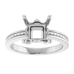 Sterling Silver 7x7 mm Square Ring Mounting – image 6