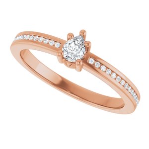 14K Rose Gold 4x3 mm Pear Ring Mounting – image 8