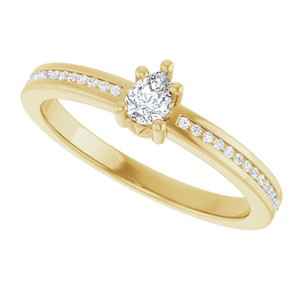 18K Yellow Gold 4x3 mm Pear Ring Mounting – image 8
