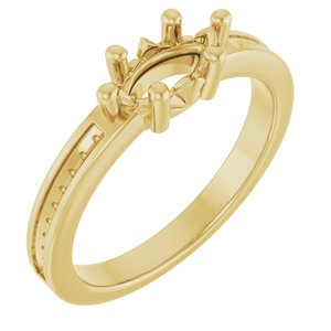 14K Yellow Gold 8x4 mm Marquise Ring Mounting – image 2