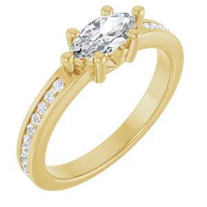 18K Yellow Gold 8x4 mm Marquise Ring Mounting
