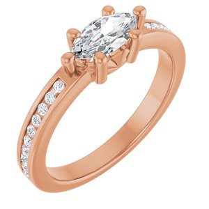18K Rose Gold 8x4 mm Marquise Ring Mounting