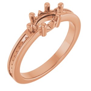 14K Rose Gold 8x4 mm Marquise Ring Mounting – image 2