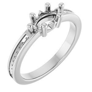 18K White Gold 8x4 mm Marquise Ring Mounting – image 2