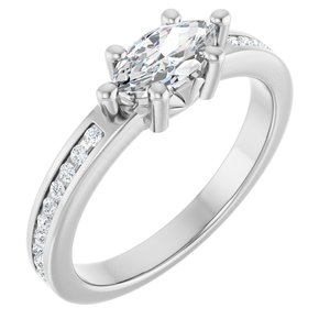 Platinum 8x4 mm Marquise Ring Mounting