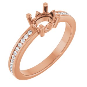 14K Rose Gold 7x5 mm Oval .04 CTW Lab-Grown Diamond Semi-Set Ring – image 2