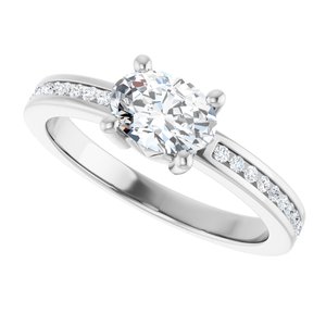Sterling Silver 7x5 mm Oval .04 CTW Lab-Grown Diamond Semi-Set Ring – image 8