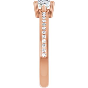 14K Rose Gold 7x5 mm Oval .04 CTW Lab-Grown Diamond Semi-Set Ring – image 7