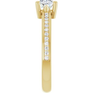 14K Yellow Gold 7x5 mm Oval .04 CTW Lab-Grown Diamond Semi-Set Ring – image 7