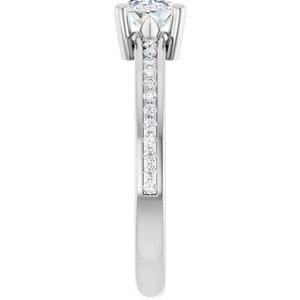 Platinum 7x5 mm Oval .04 CTW Lab-Grown Diamond Semi-Set Ring – image 7