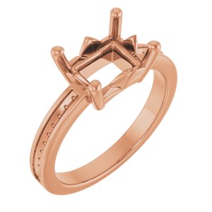 10K Rose Gold 8.5x6.5 mm Emerald Ring Mounting – image 2