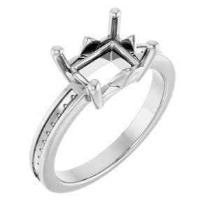 Platinum 8.5x6.5 mm Emerald Ring Mounting – image 2