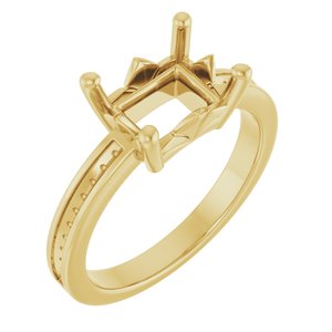 18K Yellow Gold 8.5x6.5 mm Emerald Ring Mounting – image 2