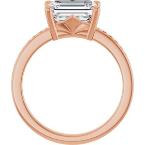 10K Rose Gold 8.5x6.5 mm Emerald Ring Mounting – image 3