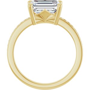 10K Yellow Gold 8.5x6.5 mm Emerald Ring Mounting – image 3