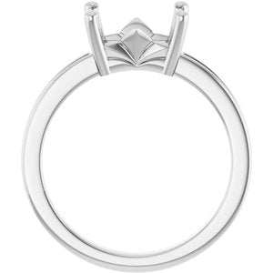 Platinum 8.5x6.5 mm Emerald Ring Mounting – image 4