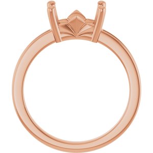 18K Rose Gold 8.5x6.5 mm Emerald Ring Mounting – image 4