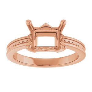10K Rose Gold 8.5x6.5 mm Emerald Ring Mounting – image 6