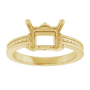 14K Yellow Gold 8.5x6.5 mm Emerald Ring Mounting – image 6