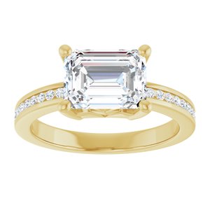 10K Yellow Gold 8.5x6.5 mm Emerald Ring Mounting – image 5