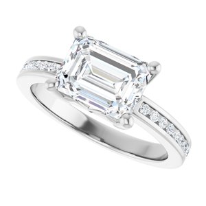 Platinum 8.5x6.5 mm Emerald Ring Mounting – image 8