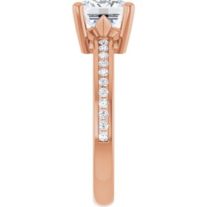 10K Rose Gold 8.5x6.5 mm Emerald Ring Mounting – image 7