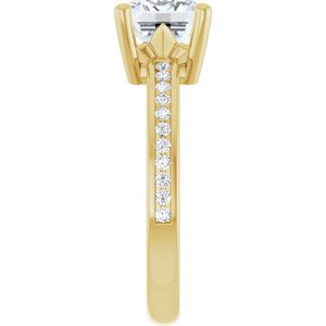 18K Yellow Gold 8.5x6.5 mm Emerald Ring Mounting – image 7
