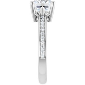 18K White Gold 8.5x6.5 mm Emerald Ring Mounting – image 7