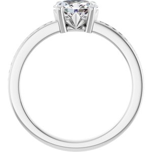 Sterling Silver 7x5 mm Oval .04 CTW Lab-Grown Diamond Semi-Set Ring – image 3