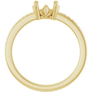 14K Yellow Gold 7x5 mm Oval .04 CTW Lab-Grown Diamond Semi-Set Ring – image 4
