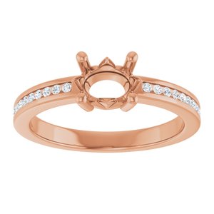 14K Rose Gold 7x5 mm Oval .04 CTW Lab-Grown Diamond Semi-Set Ring – image 6