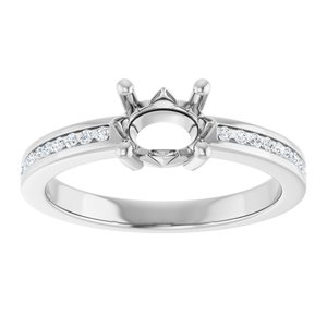 Sterling Silver 7x5 mm Oval .04 CTW Lab-Grown Diamond Semi-Set Ring – image 6