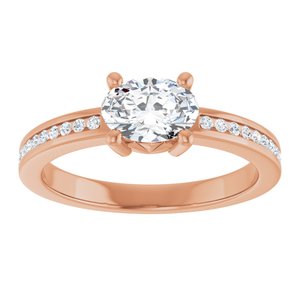 14K Rose Gold 7x5 mm Oval .04 CTW Lab-Grown Diamond Semi-Set Ring – image 5