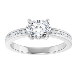 Platinum 7x5 mm Oval .04 CTW Lab-Grown Diamond Semi-Set Ring – image 5