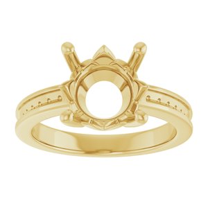10K Yellow Gold 10 mm Round Ring Mounting – image 6