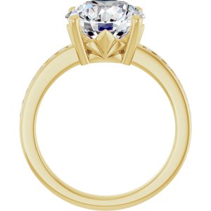 14K Yellow Gold 10 mm Round Ring Mounting – image 3