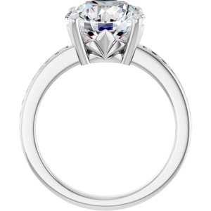 10K White Gold 10 mm Round Ring Mounting – image 3