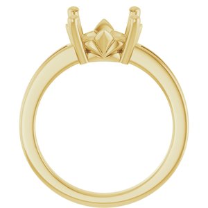 18K Yellow Gold 10 mm Round Ring Mounting – image 4