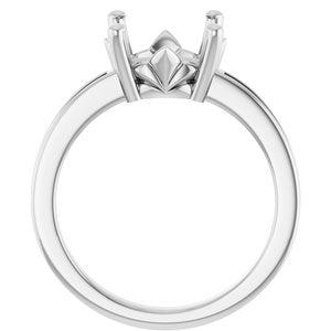 10K White Gold 10 mm Round Ring Mounting – image 4