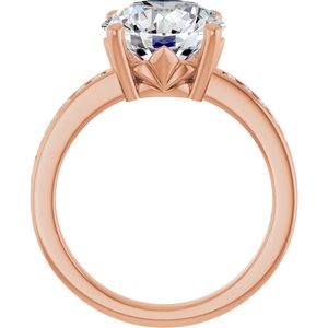 14K Rose Gold 10 mm Round Ring Mounting – image 3